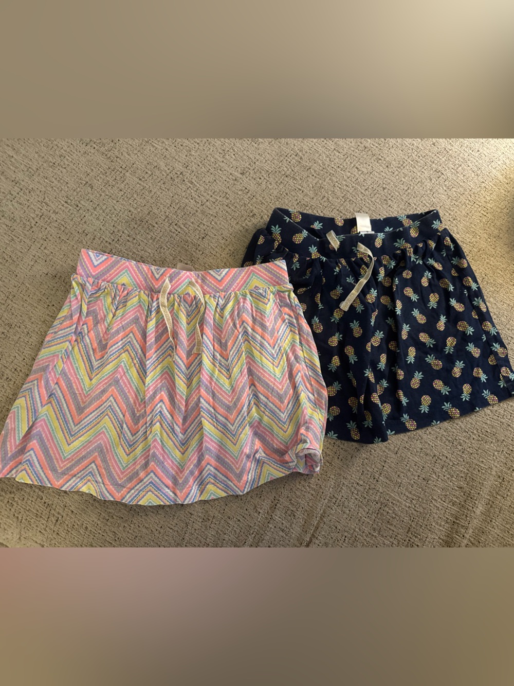 OshKosh B'gosh Pink Multicolor Chevron Skort & Navy Pineapple Skort Set